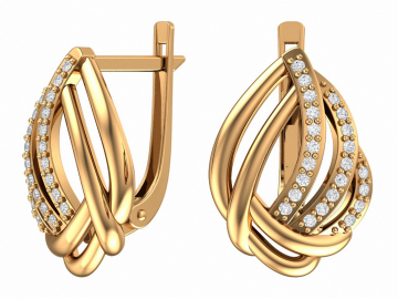 Ohrhänger aus Rotgold 585° mit Zirkonia 