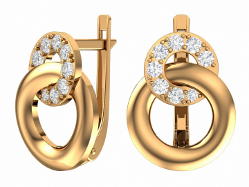 Ohrhänger aus Rotgold 585° mit Zirkonia 