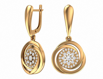 Ohrhänger aus Rotgold 585° mit Zirkonia 