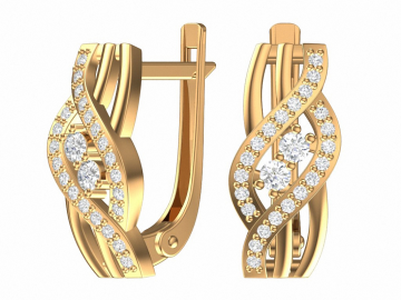 Ohrhänger aus Rotgold 585° mit Zirkonia 