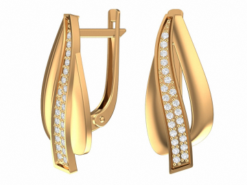 Ohrhänger aus Rotgold 585° mit Zirkonia 