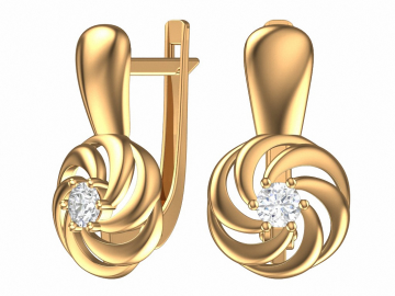 Ohrhänger aus Rotgold 585° mit Zirkonia 