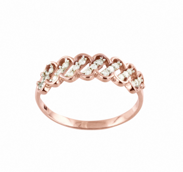 Damenring aus Rotgold 585° mit Brillanten 