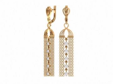 Ohrhänger aus Rotgold 585° mit Zirkonia 