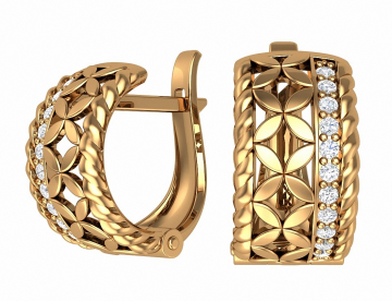 Ohrhänger aus Rotgold 585° mit Zirkonia 