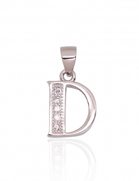 Silver pendant with cubic zirconia 