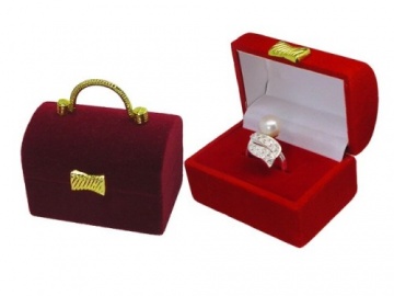 Schmuck Etui, Geschenkkästchen für Ring Bordeaux Rot