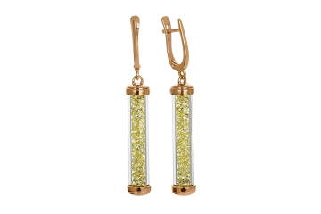 Ohrringe aus Silber 925° Rotgold vergoldet mit Schmuckglas 