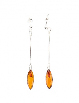 925er Sterling Silber Ohrringe mit Bernstein 