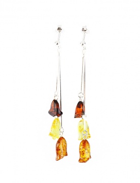 925er Sterling Silber Ohrringe mit Bernstein 