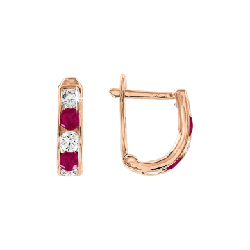 Kinder Ohrhänger aus Rotgold 585° mit Zirkonia 