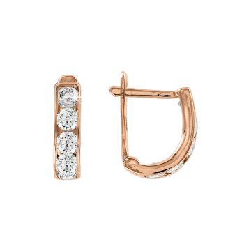 Kinder Ohrhänger aus Rotgold 585° mit Zirkonia 