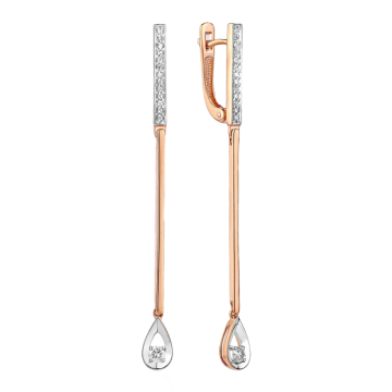 Ohrringe aus Rot/ Weißgold 585er mit Diamanten 