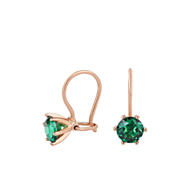 Kinder Ohrhänger aus Rotgold 585° mit Zirkonia 