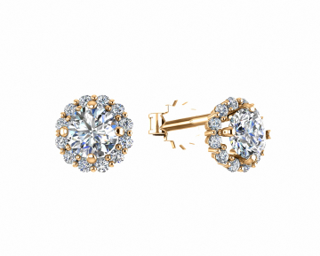 Ohrhänger aus Rotgold 585° mit Zirkonia 