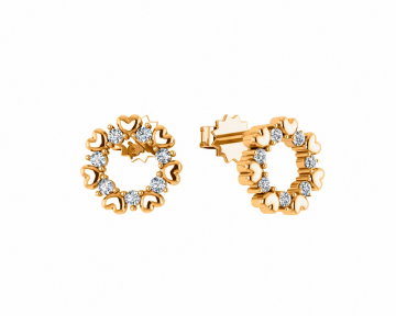 Ohrhänger aus Rotgold 585° mit Zirkonia 