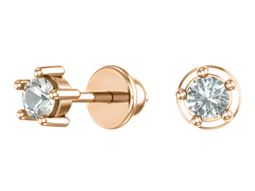 Ohrstecker aus Rotgold 585° mit Zirkonia 