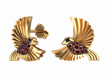 Ohrhänger aus Rotgold 585° mit Zirkonia 