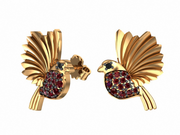 Ohrhänger aus Rotgold 585° mit Zirkonia 