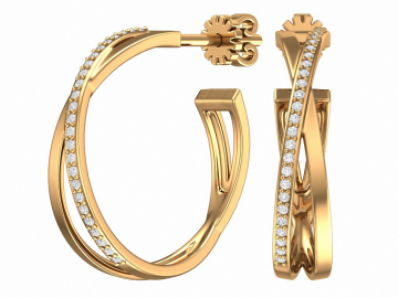 Ohrhänger aus Rotgold 585° mit Zirkonia 