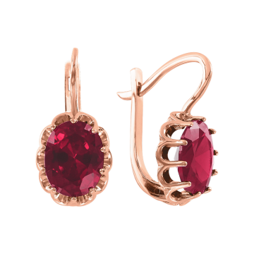 Ohrringe aus Rotgold 585° mit Rubin HTS. 