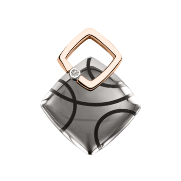 Anhänger aus Rotgold 585° mit Brillant, Keramik 