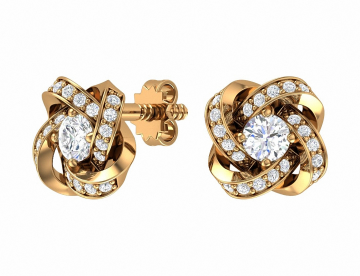 Ohrhänger aus Rotgold 585° mit Zirkonia 