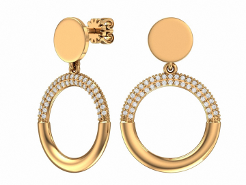 Ohrhänger aus Rotgold 585° mit Zirkonia 