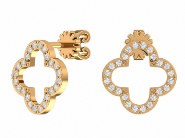 Ohrhänger aus Rotgold 585° mit Zirkonia 