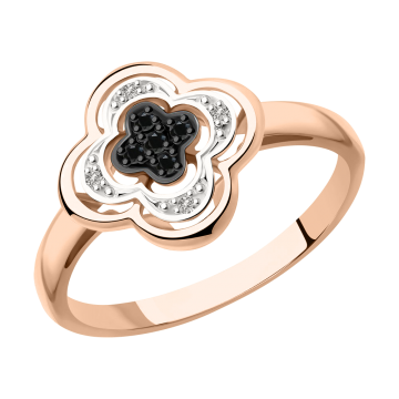 Damenring aus Rot/ Weißgold 585° mit Brillanten 