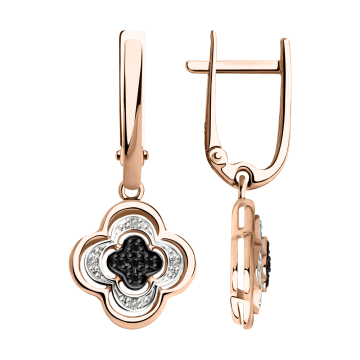 Ohrringe aus Rot/ Weißgold 585° mit Brillanten 