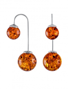 925er Sterling Silber Ohrringe mit Bernstein 