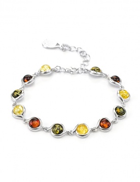 Armband aus 925er Sterling Silber mit Bernstein 