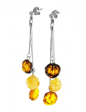 925er Sterling Silber Ohrringe mit Bernstein 