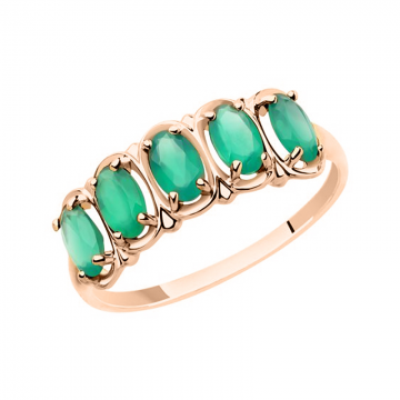 Damenring aus Rotgold 585° mit Achat 