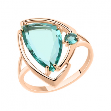 Damenring aus Rotgold 585° mit Quarz 