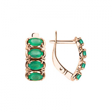 Ohrringe aus Rotgold 585° mit Achat 