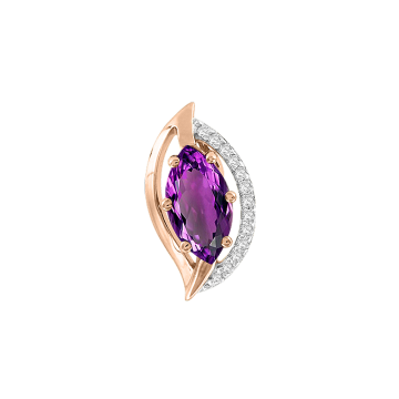 Anhänger aus Rotgold 585° mit Amethyst, Zirkonia 