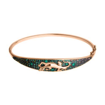 Браслет из красного золота 585 пробы с фианитами 