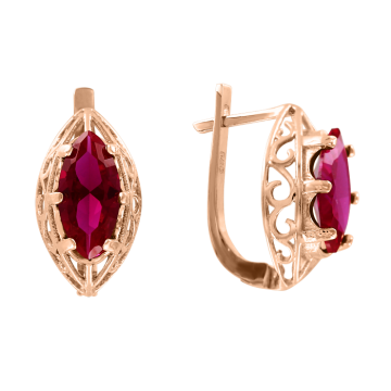 Ohrringe aus Rotgold 585° mit Rubin HTS. 