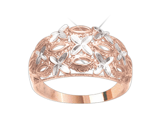 Lady´s ring in red gold of 585 assay value 