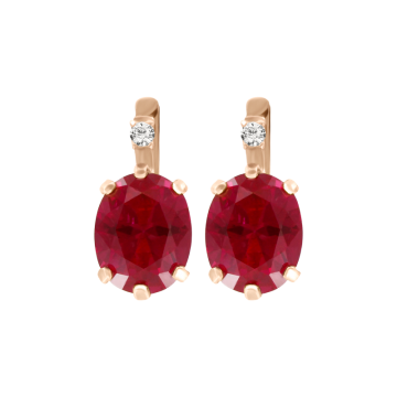 Ohrringe aus Rotgold 585° mit Rubin HTS. 