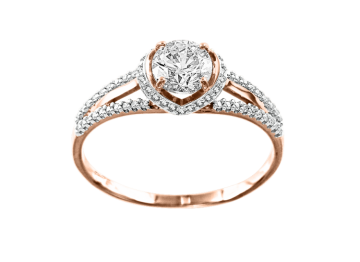 Damenring aus Rotgold 585° mit Zirkonia 