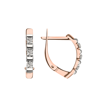 Ohrhänger aus Rotgold 585° mit Zirkonia Swarovski 