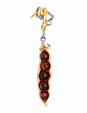 Anhänger aus Silber 925° Rotgold vergoldet mit Bernstein 