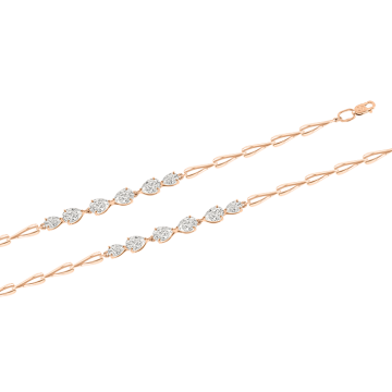 Браслет из красного золота 585 пробы с фианитами 