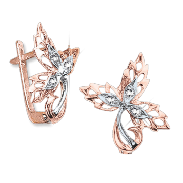 Ohrhänger aus Rotgold 585° mit Zirkonia 