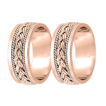 Обручальное кольцо в красном с белым золоте 585 пробы 