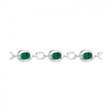 Armband aus 925er Sterling Silber mit Malachit 