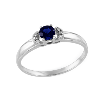 Damen-ring aus 925er Sterling Silber mit Zirkonia, Saphir HTS 